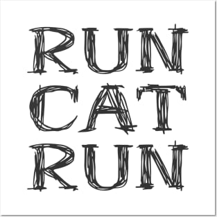 RunCatRun in sketch font dark Posters and Art